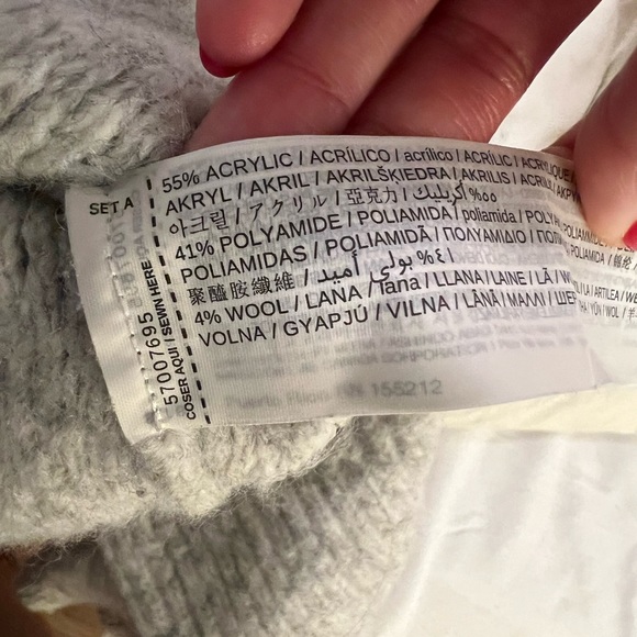 Mango chunky grey mock neck sweater - Picture 4 of 4